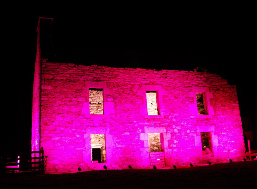 The Old Haa at Houss, seen here floodlit as part of an arts project.