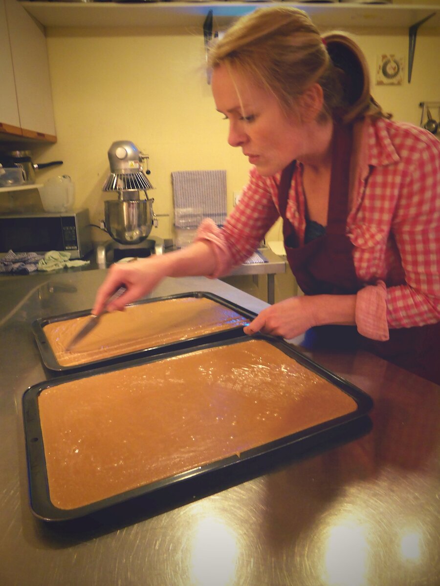 Abby helps out in the Shetland Fudge kitchen
